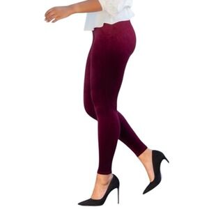 NWT Spanx Velvet Rich Burgundy Leggings Size Large